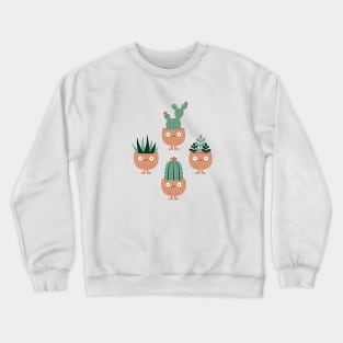 Cute terracotta pots with succulent hairstyles Crewneck Sweatshirt